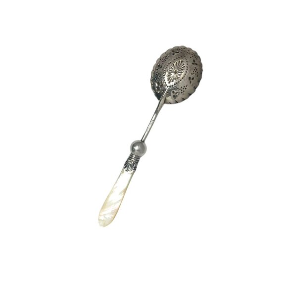 Vintage Mother of Pearl ornate serving spoon - Picture 3 of 7